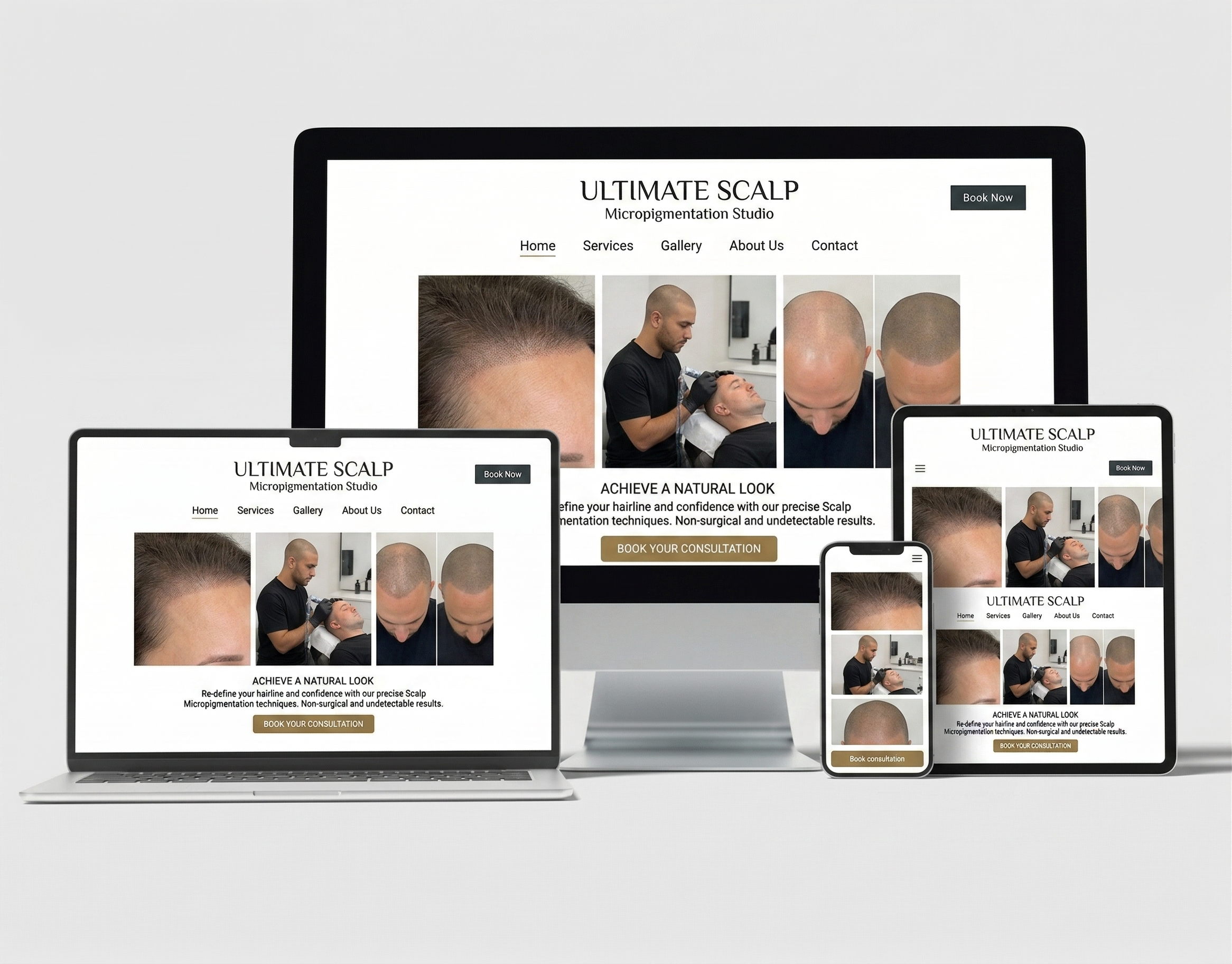 Scalp Ink Marketing website design mockup